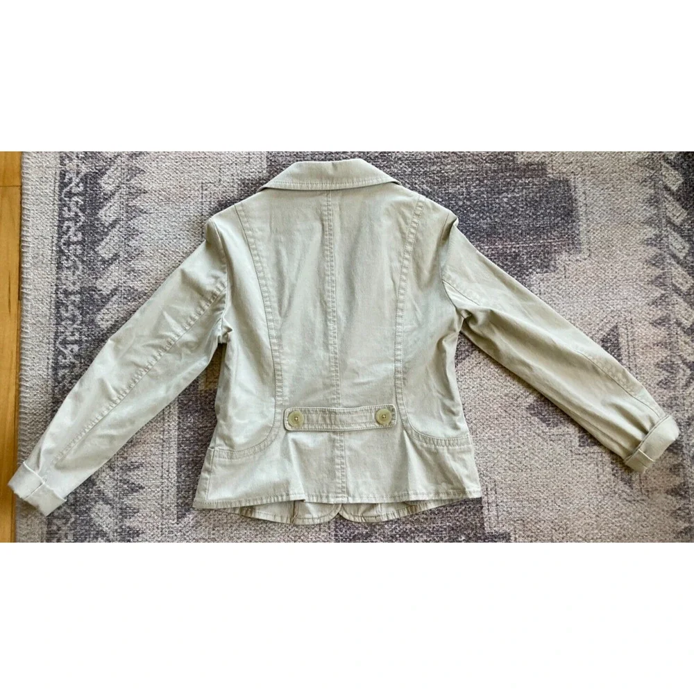 Womens Sz Medium MICHAEL KORS‎ Beige Blazer Jacket Long Sleeve Front Pockets